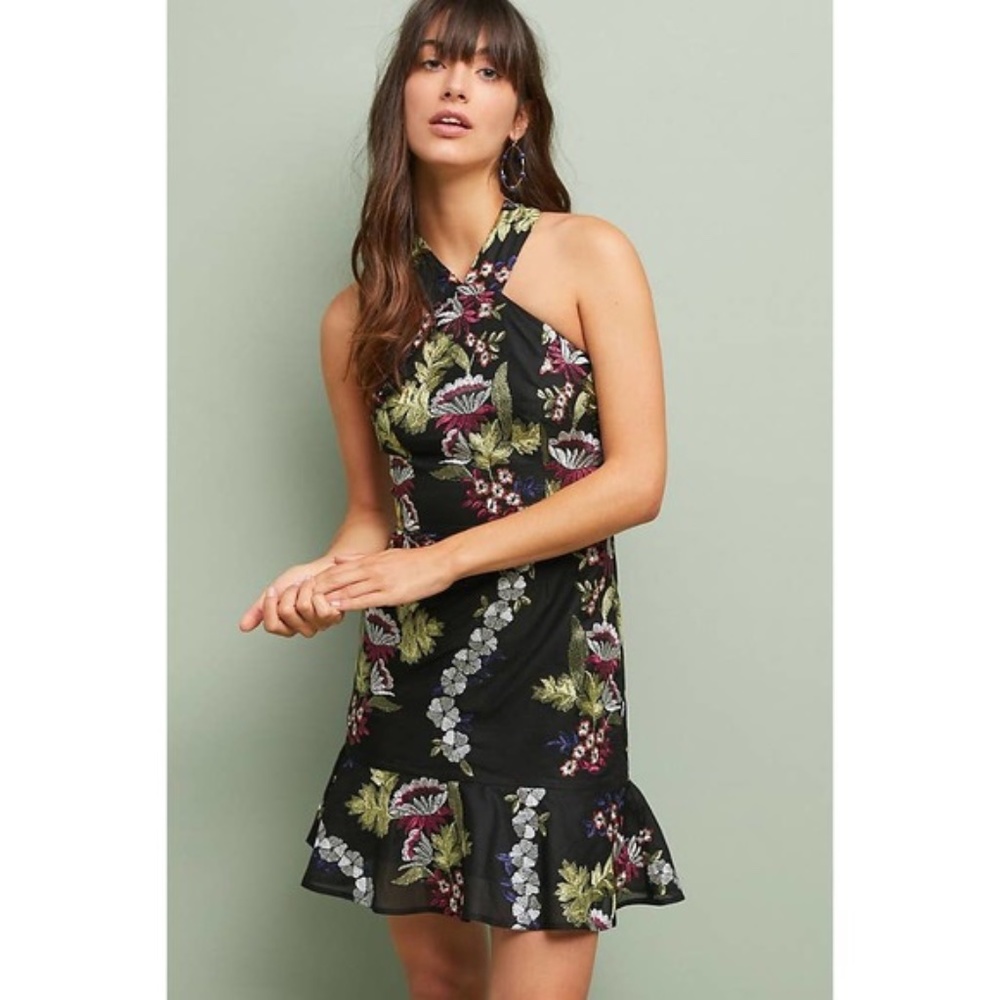 ANTHROPOLOGIE HUTCH Eloise Embroiderd Floral Dress